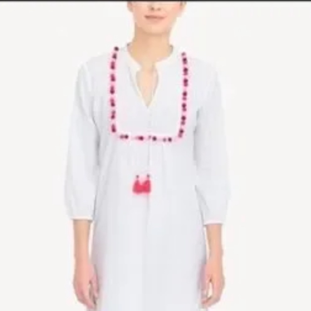 J.Crew Factory Cotton Pom-Pom Tunic Beach Cover-Up large‎
